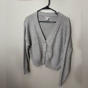 Sincerely Jules Heather Gray V-Neck Button Cardigan - Size M